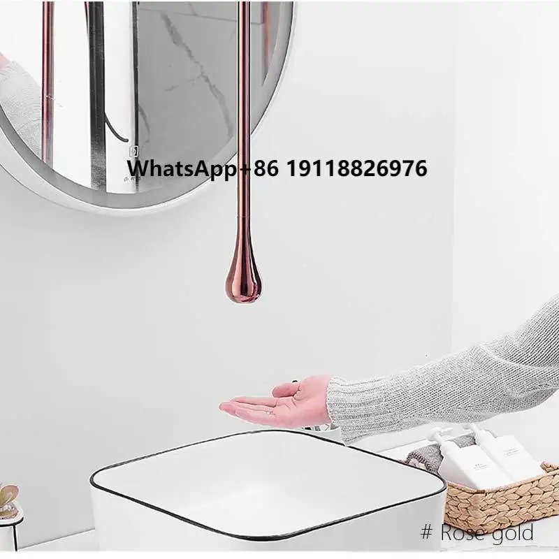 

AMAXO креативный бесконтактный автоматический бесконтактный латунный смеситель розового золота, потолочный умный сенсорный смеситель для раковины