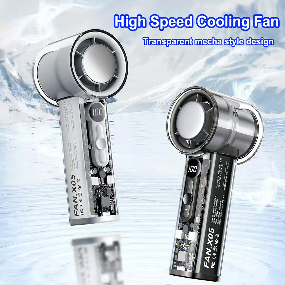 2026 New Semiconductor Refrigeration Fan 3000mAh High Speed Handheld Fan USB Portable Rechargeable Outdoor Small Smart Fan