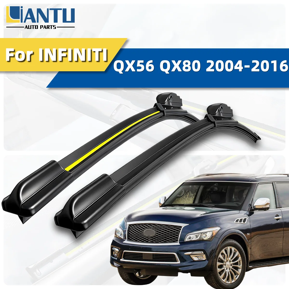 2pcs Front Windshield Wiper Fit For INFINITI QX56 QX80 2004-2016 Car Wipers Blade Premium Accessorie Quiet Operation