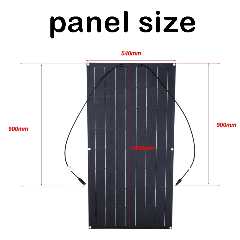 Solar Panel 300W 12V Kit Complete Car Boat Camper Battery Charger ETFE Flexible Monocrystalline Waterproof Panel for Home RV