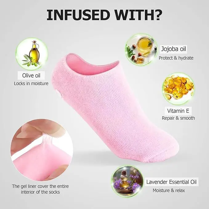 سبا جل قناع القدمين العناية بالقدم قناع القدم غطاء هلام الجوارب زيت طبيعي ترطيب الجوارب ترطيب يحسن جفاف وتكسير