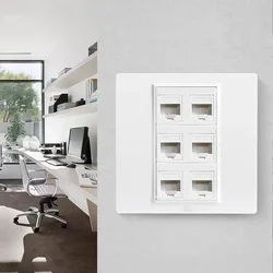 Model 86 six giga6 type network socket 6 no-hit RJ45 network cable module CAT6 computer wall panel, computer socket panel