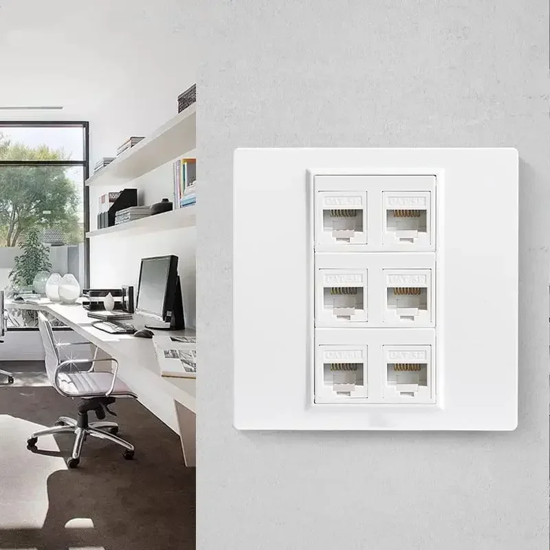 Model 86 six giga6 type network socket 6 no-hit RJ45 network cable module CAT6 computer wall panel, computer socket panel