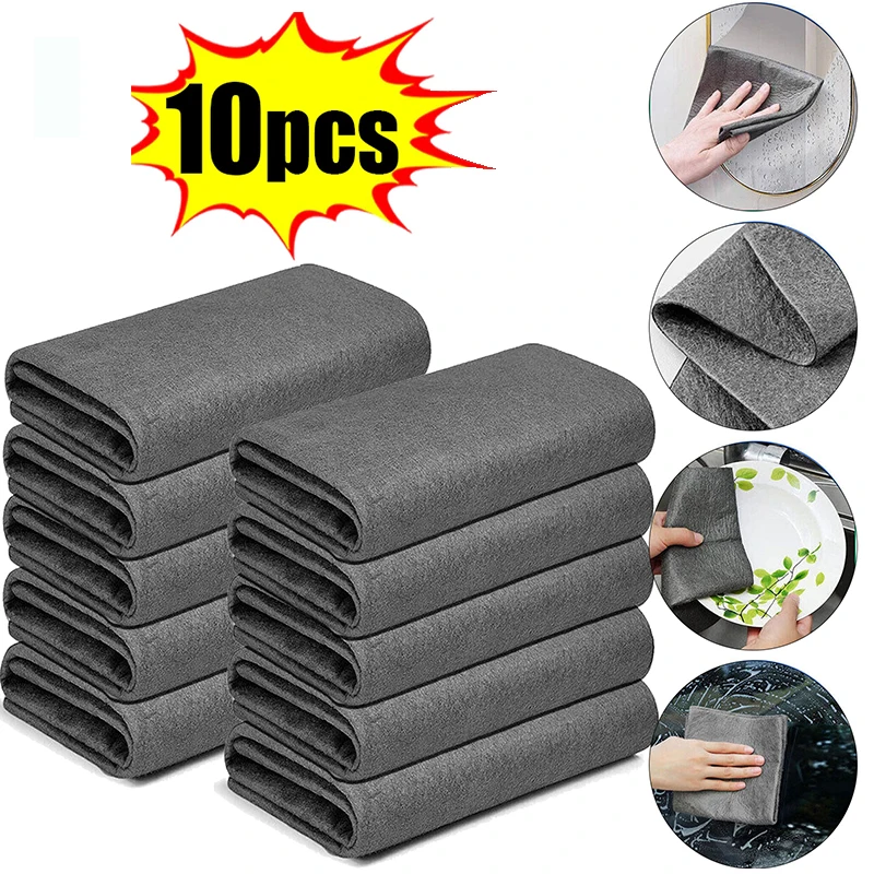 Multifuncional Magic Glass Cleaning Rags, Carro, Windows Home, Espelho de lavar toalhas, Pano de secagem macia, Toalha espanador, 5 pcs, 10 pcs,