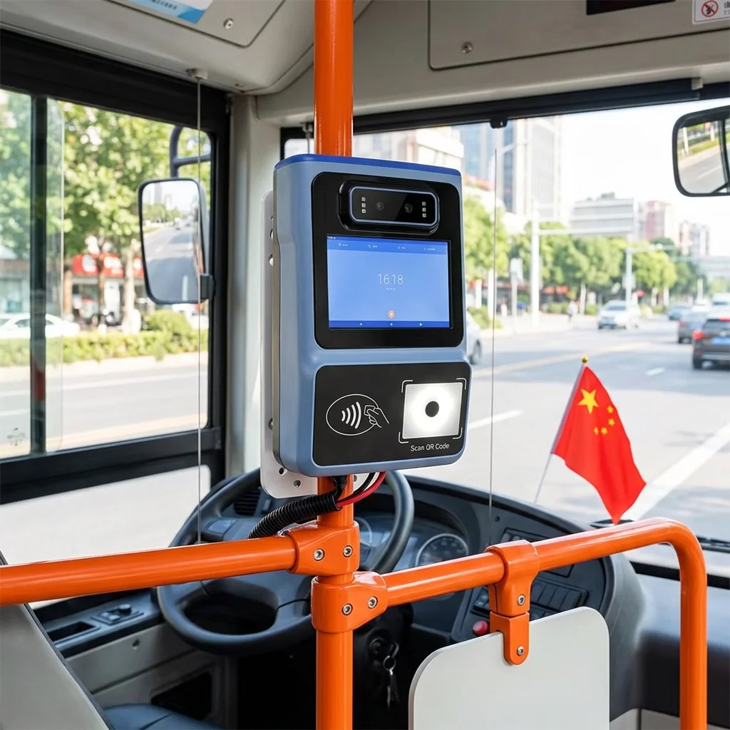 5 Inch Bus Transit Validator QR Reader Hop On And Hop Off Bus E-Ticketing Validator Bus Fare Collection