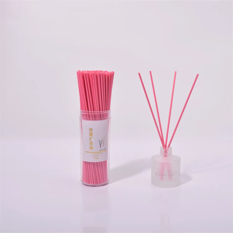 500/1000/1500pcs D3mm L20/25/30cm Pink Fiber Rattan Sticks Fragrance Oil Reed Diffuser Sticks Air Freshener Refill Sticks