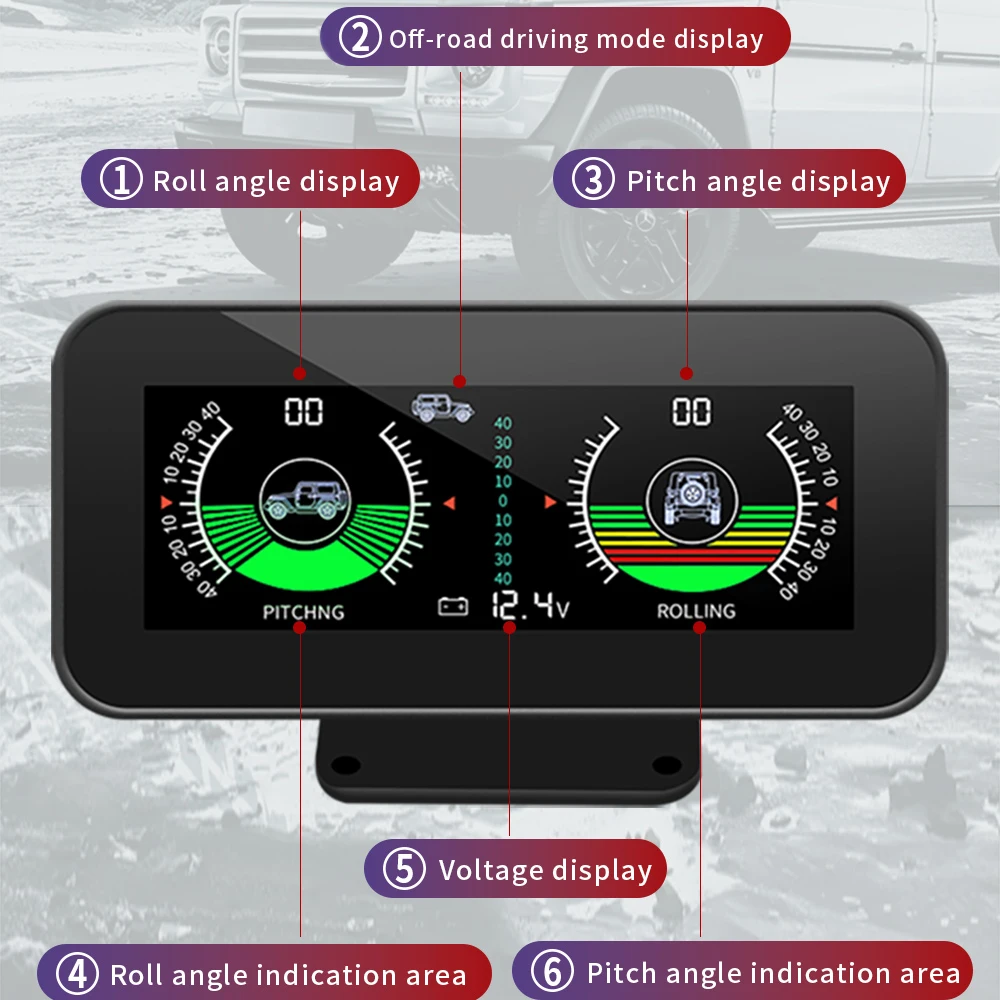 M60 Digitaler Geschwindigkeits- und Neigungsmesser Inclinometer M50 mit GPS-Tachometer und Kompass für Offroad-Zubehör 4x4 Bordcomputer – Detail 21