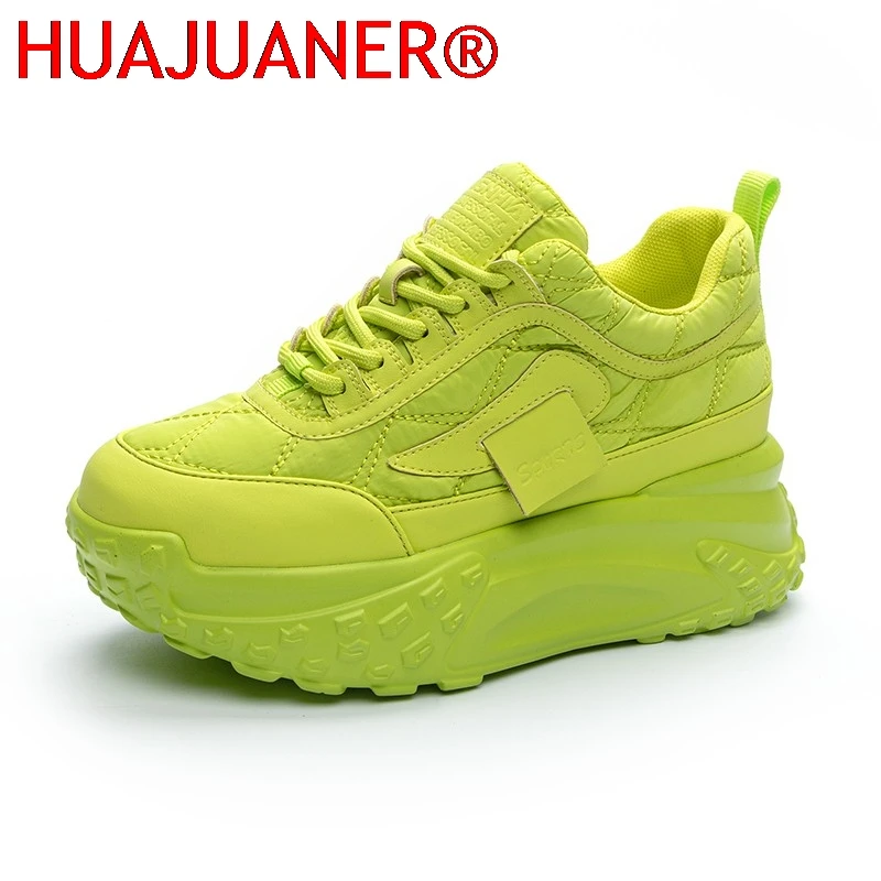 

Autumn Genuine Leather Platform Sneakers for Women Shoes Thick Sole Casual Shoes Woman Chunky Sneakers 7cm Height Increase Shoes