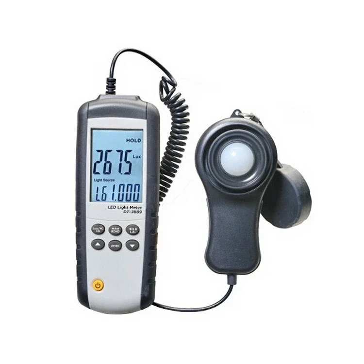 DT-3809 Lighting light meter LED light intensity tester CD value illuminance meter