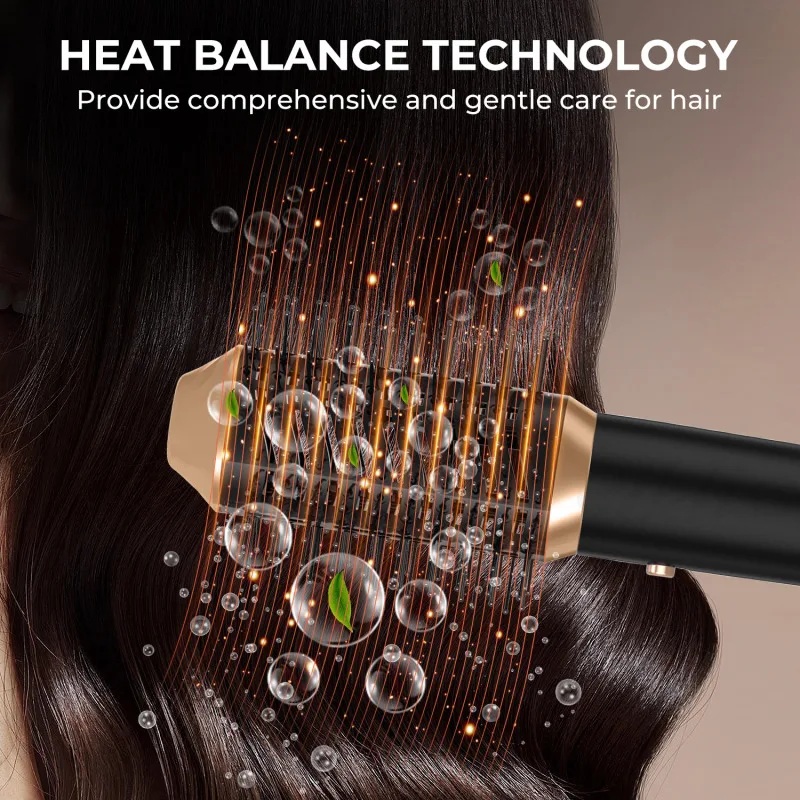 【US/UK/EU Plug】Household 6-in-1 Multifunctional Electric Hair Dryer Comb Non Damaging Hair Foldable Automatic Curling Iron