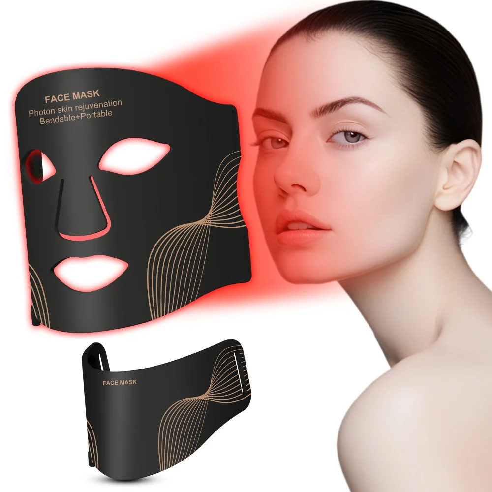 Valentine's Day Gift 7 Color LED Photon Face Mask with Neck Whitening Skin Acne Blemish Firming Skin Deep Repair Remove Wrinkles