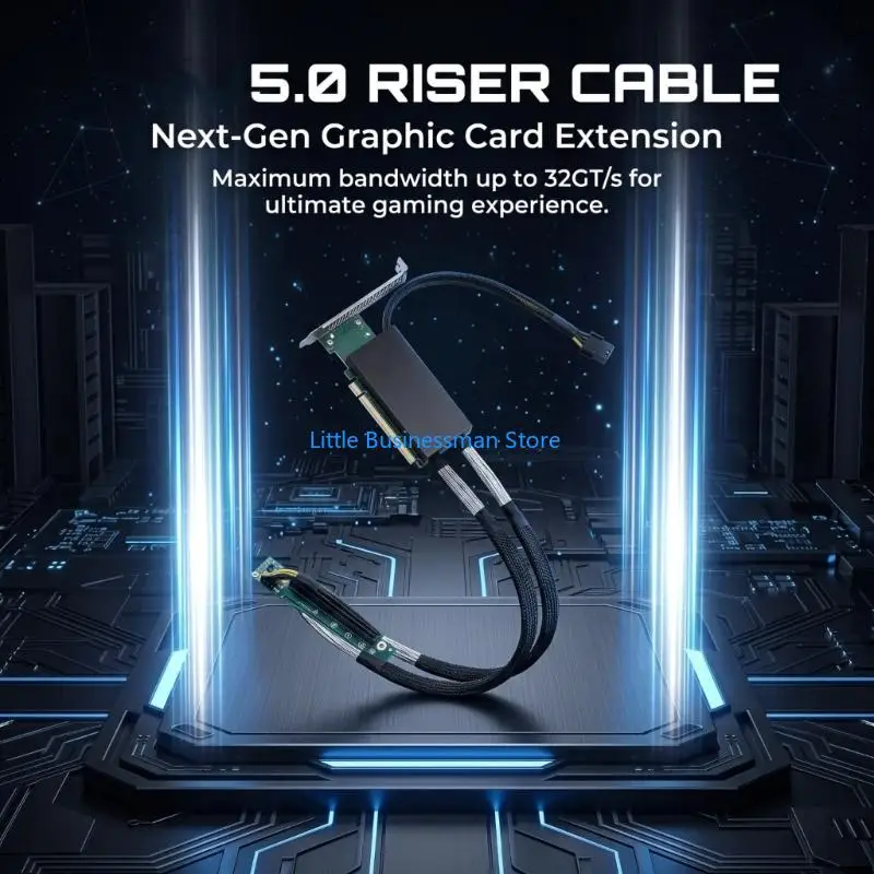 PCIe Slot Extension Cable, PCIe 5.0 X16 55CM Cable for Desktop GPU Mounting, Internal Cable Routing, and Flexible Build Layout
