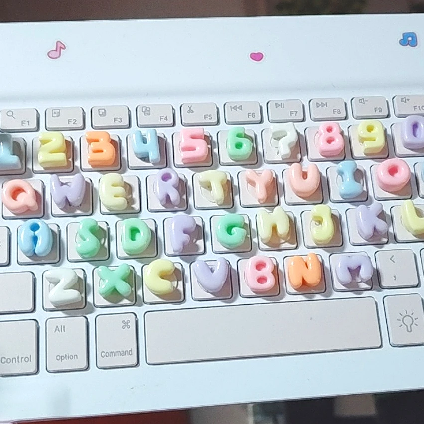 3D Colorful Letter Keyboard Stickers with Number Keycap Decals Suitable for Long Nail Art Keyboard Typing