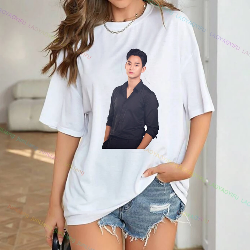 Kim Soo Hyun Handsome Fans Gift Men's Shirts K-pop Women's T-shirts Oversized Short Sleeve Y2k Clothes Tshirt Funny Shirt Tee