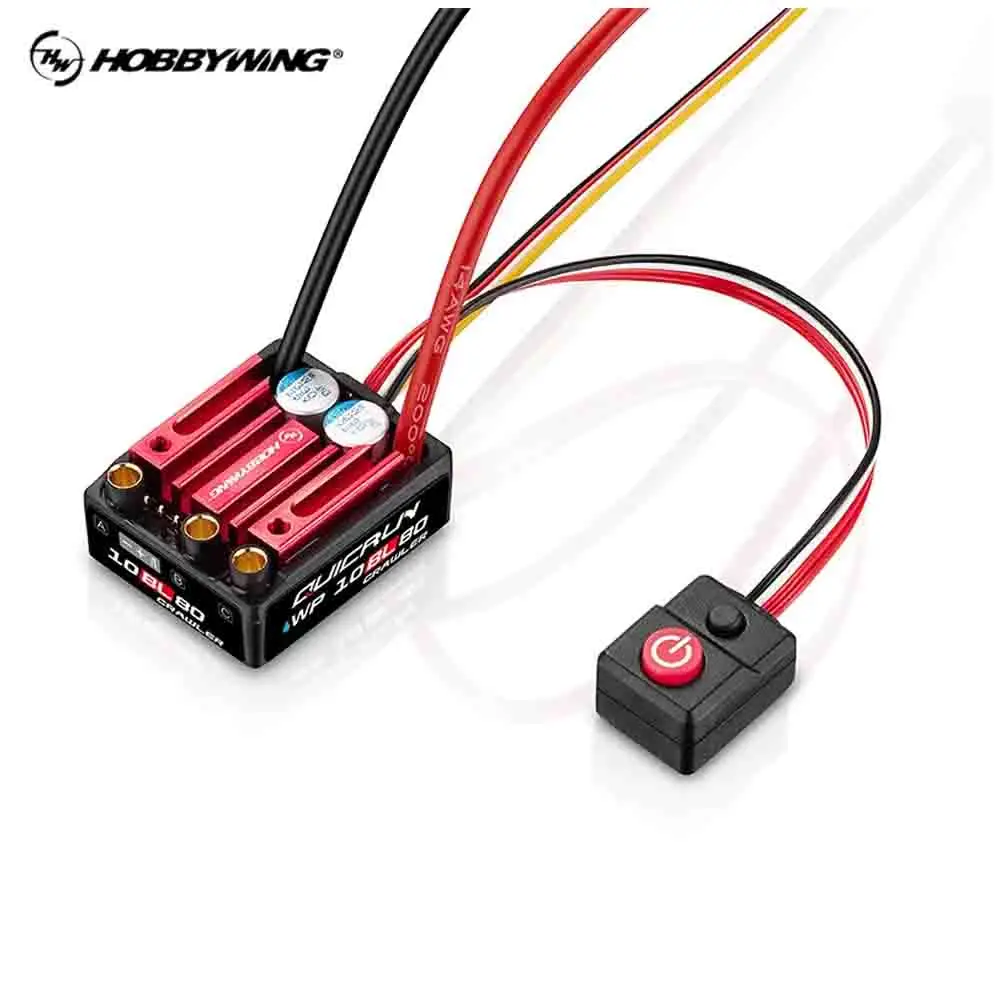 

HobbyWing QuicRun WP 10BL80 Водонепроницаемый ESC для радиоуправляемого автомобиля 1/10 2-4S LiPo 80A, совместимый с QuicRun Outer 3530 SL Motor RC