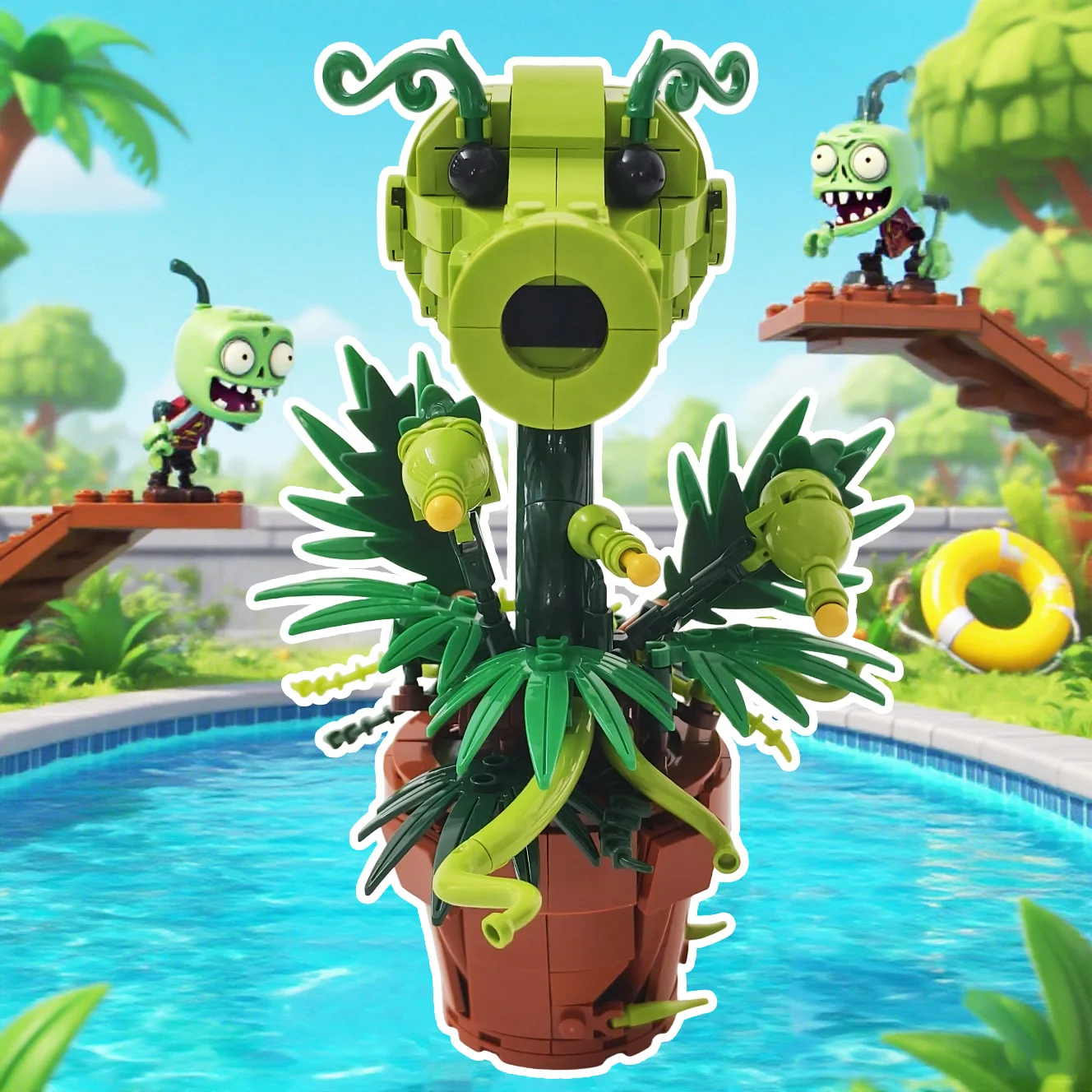 

Растение пираньи, горошек, шутер, строительный блок, хомпер, горшечные растения, ужасы, цветочная модель, кирпичи, сборные игрушки, детский подарок