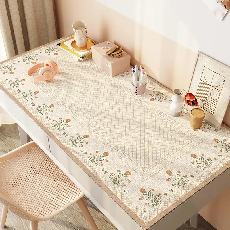 Desk Pad Leather Table Mat Waterproof Oil-Proof Coffee Table Tablecloth Dormitory Students Children's Learning Writing Desk