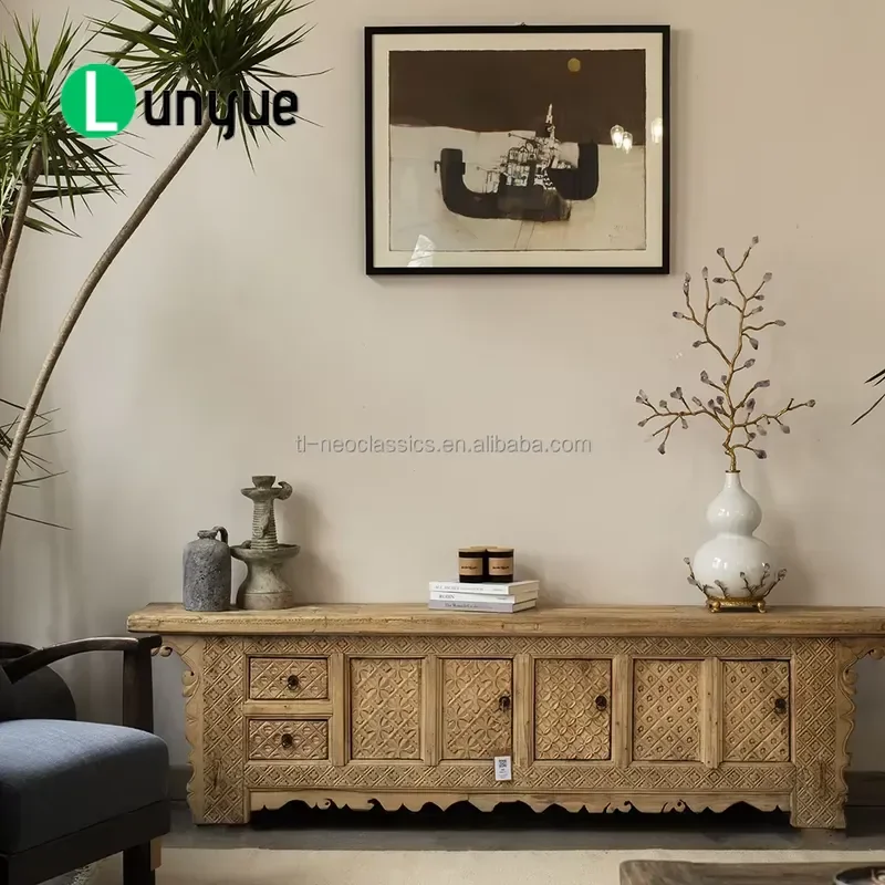 Antique Wood Carving Cabinet Solid Wood Handmade Eco Friendly Furniture For Home Hotel Living Room Bar Wholesale Decor