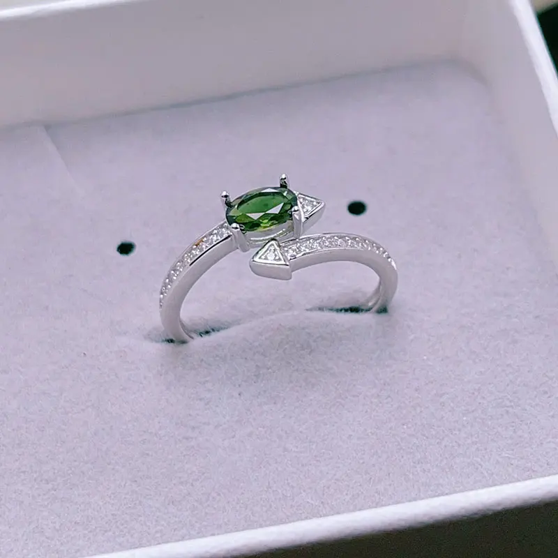 Natural colorful Toumaline ring real 925 silver gemstone ring Toumalie customized jewelry