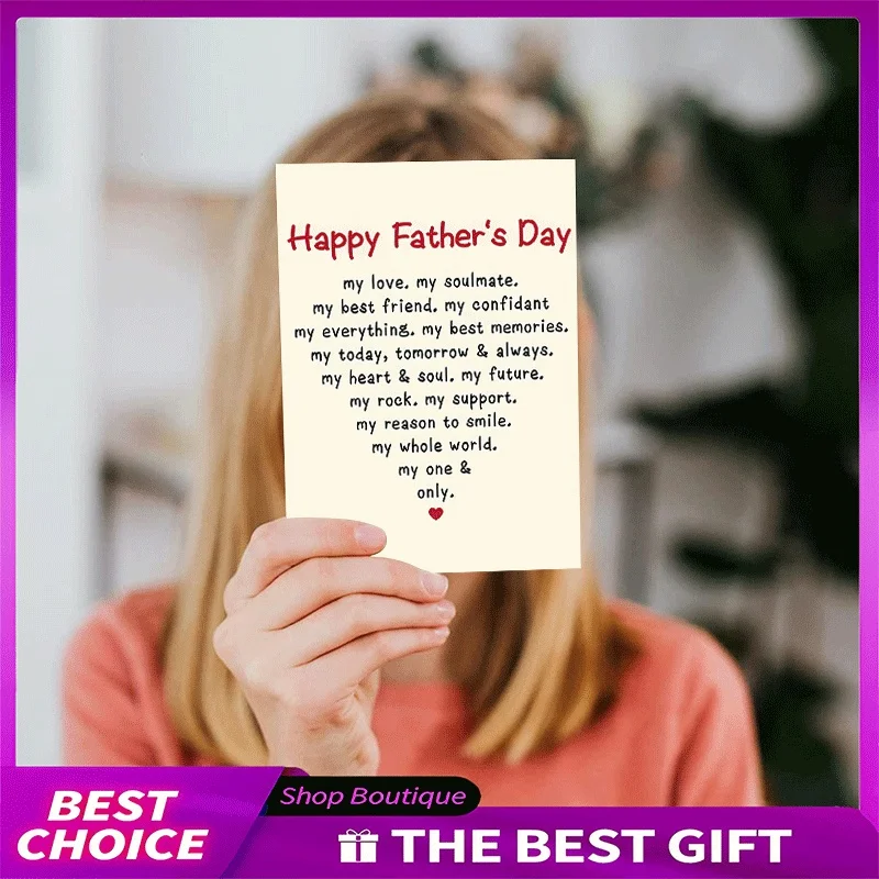 

1PC Happy Father's Day Greeting Card, Soulmate Best Friend Confidant Theme Card, Heartfelt Love & Appreciatio