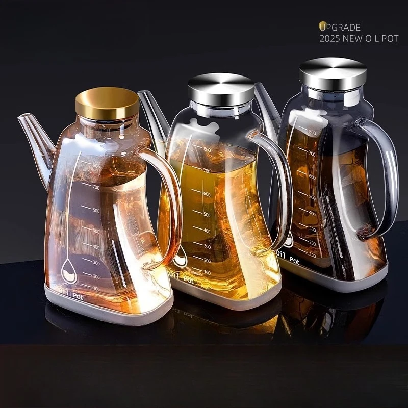 

Glass Oil Bottle Non Drip Kitchen Oil Dispenser for Cooking Vinegar Soy Sauce Storage Container