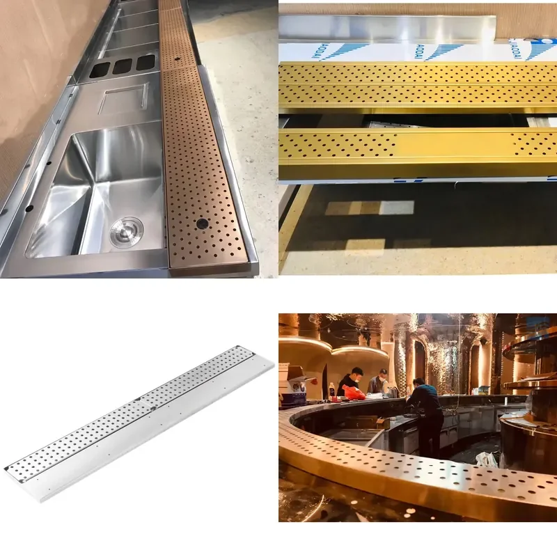 Custom Stainless Steel Sink Drain Bar Cocktail Station Milk Tea Workstation Essential Accessories for Restaurant Hotel