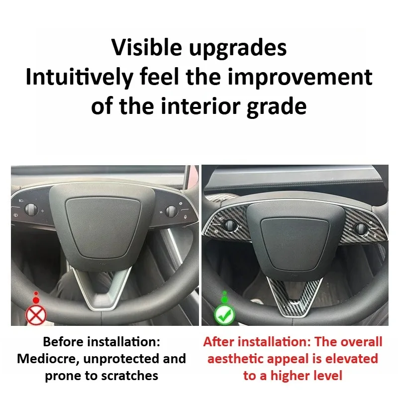 For Tesla Model 3 Highland Model Y Juniper 2025 Steering Wheel Button Sticker Protective Cover Patch Interior Car Accessories