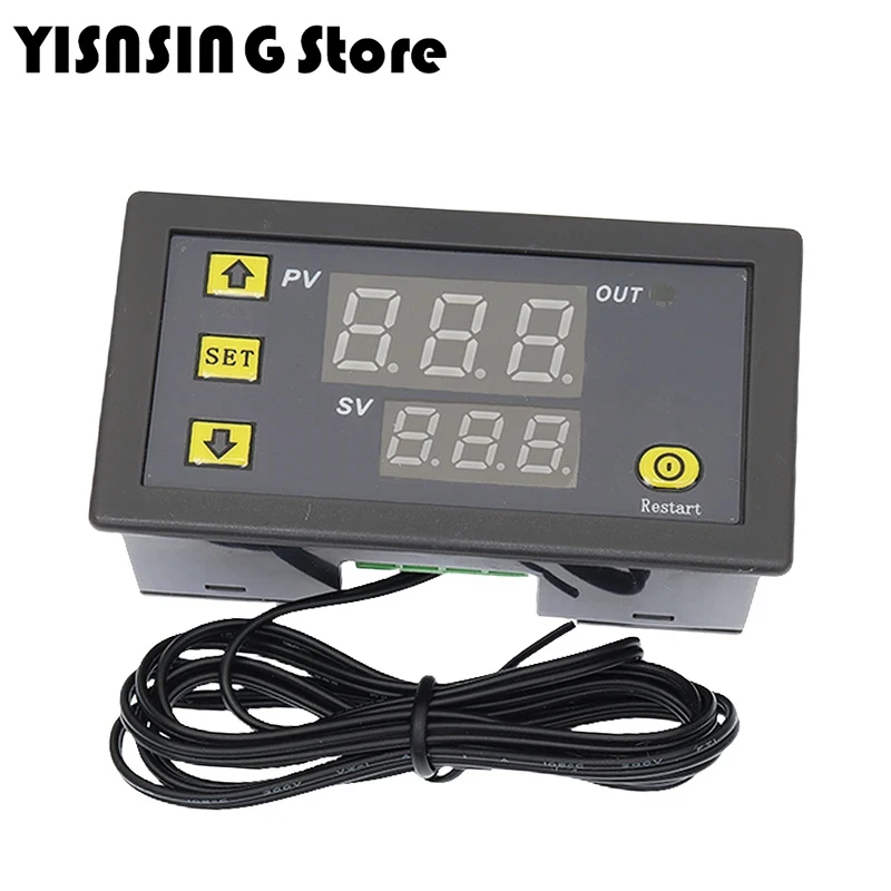 W3230 12V 24V AC110-220V Proprobe line 20A Digital Temperature Control LED Display Thermostat With Heat/Cooling Control Instrume