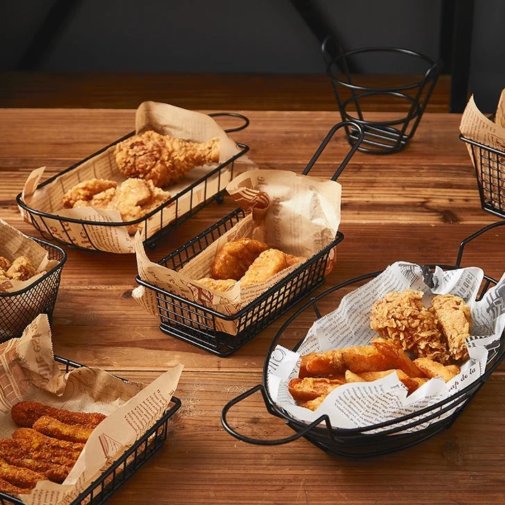 

1PC Mini French Fry Basket Snack Bucket Fried Chicken Chip Storage Basket Food Frying Basket Oil Strainer Creative Container