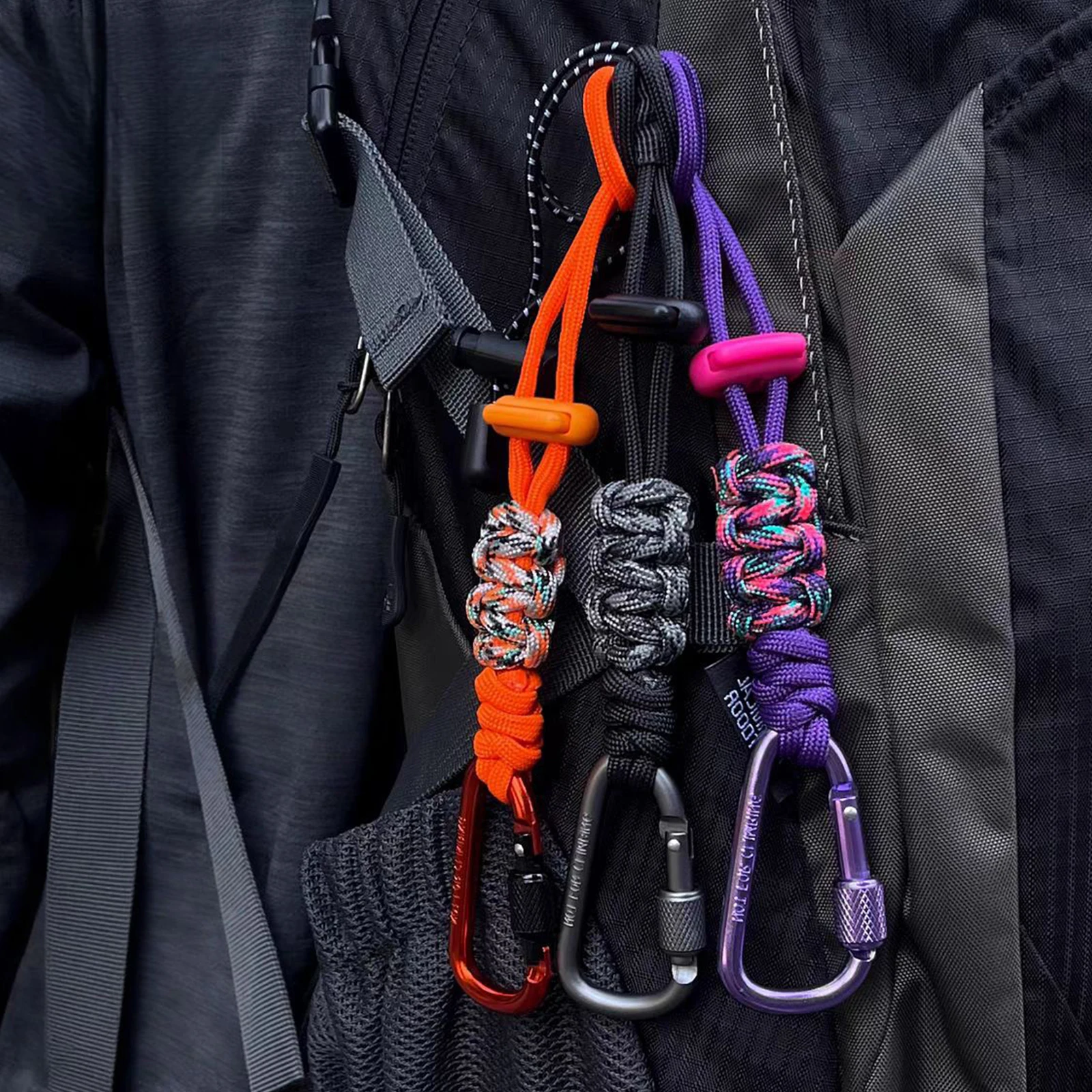 2 Stück Wasserflaschenhalter mit Karabinerhaken, multifunktionales Schlüsselband, Schlüsselanhänger, Outdoor-Ausrüstung für Männer und Frauen, Camping- und Wanderausflüge – Detail 5