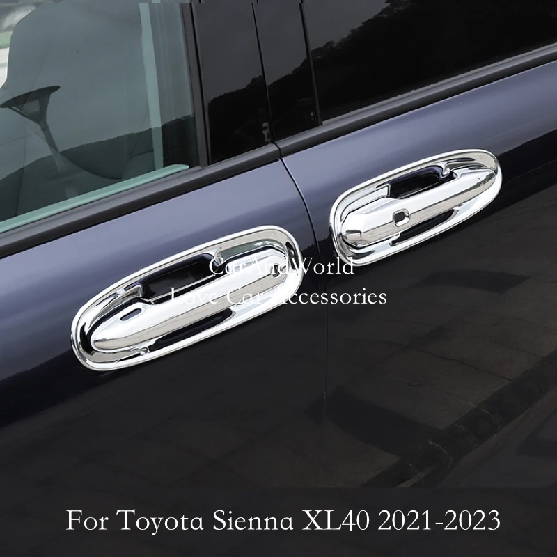 

Для Toyota Sienna XL40 2021-2026: хромированные накладки на дверные ручки и боковые элементы кузова из АБС-пластика, внешние декоративные аксессуары для стайлинга автомобиля