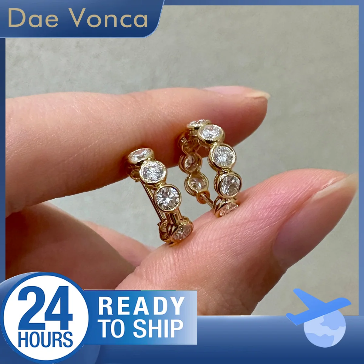 

Total 1.32ct 18K Yellow Gold Round Lab Grown Diamond Bubble Earring Classic Dainty Lab Grown Earrings Birthday Gift for Wife