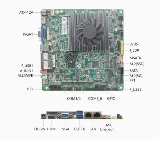 i3-N305 N100 Mini-ITX Motherboard Core Intel CPU IPC SBC Embedded Fanless Ultra-thin Mainboard with COM LPT DC-12V DDR4 EDP