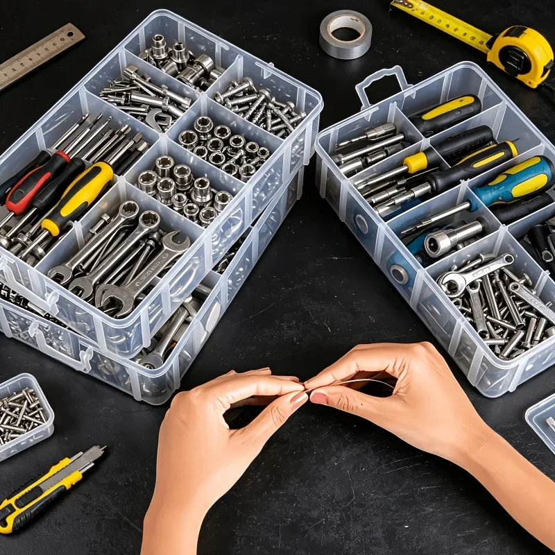 6-Schichten/Set Transparente Werkzeugaufbewahrungsbox Multifunktionale Aufbewahrungsbox für Haushaltsschrauben Hardware-Klassifizierung Zubehör – Detail 4