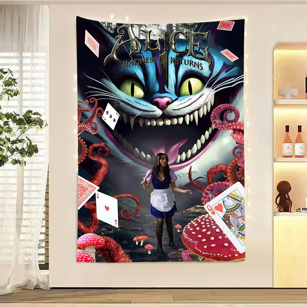 

A-Alice M-Madness R-Returns Party Vinyl Backdrops Background Wall Cloth Baby Shower Kids Birthday Party Decoration