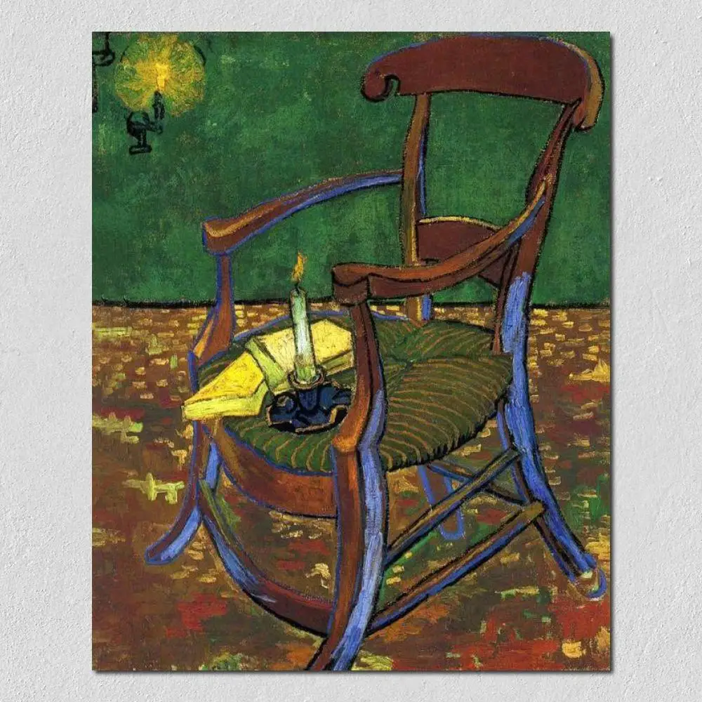 

Famous Canvas Artwork for Apartment Room Decor Gauguins Chair Handmade Vincent Van Gogh Painting Modern Wall Art High Quality