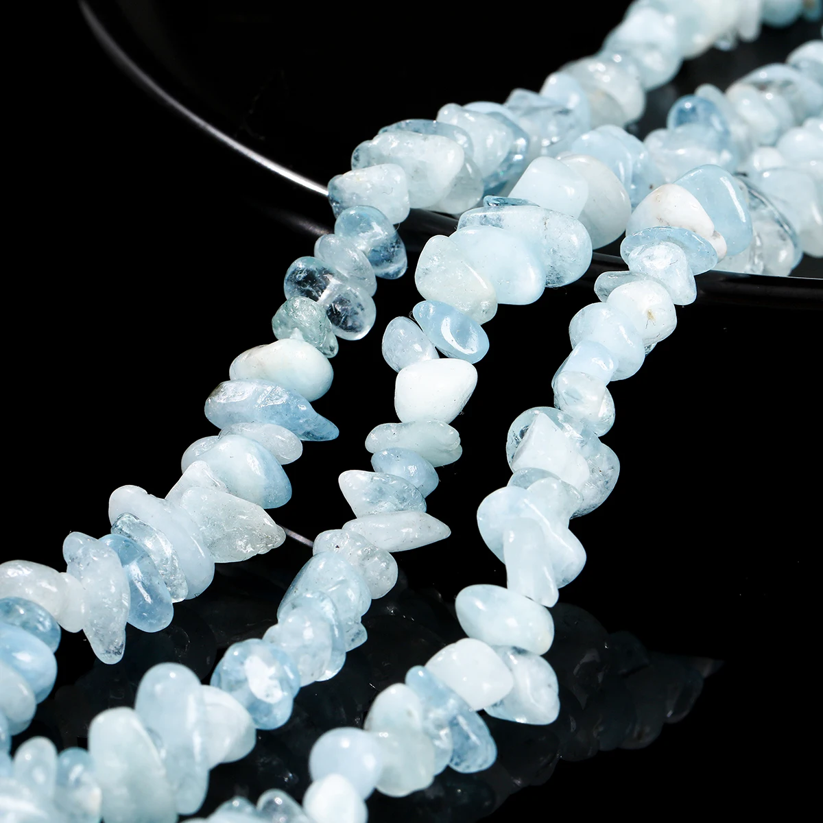 32" Inch Natural Stone Aquamarine Chips Beads Irregular Nugget Shape Bead for Jewelry Making Diy Necklace Bracelet Accessory view 5