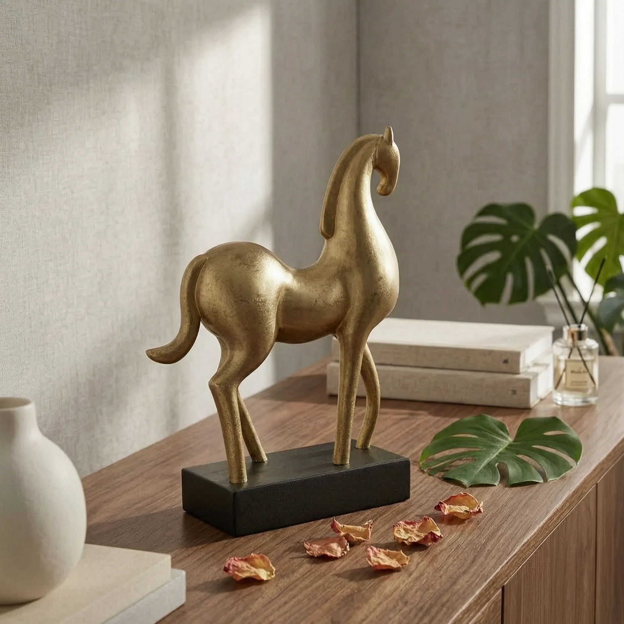 

Abstract Horse Sculpture Nordic Design Horse Sculpture Artistic Accent Detailed Sculpting for Entryway, Bookshelf