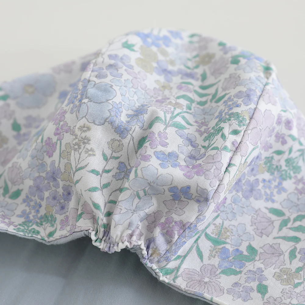 Reversible Baby Sun Hat for Girls Floral Indian Hats Autumn Outdoor Travel Newborn Sun Cap Toddler Bonnet Newborn Head Wrap Cap view 6
