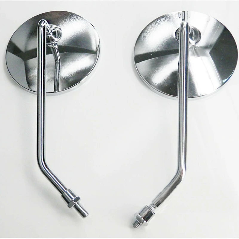 Motocicleta Rodada Stock Estilo Espelhos, Hola Longa Guiador Espelhos, Honda, Kawasaki, Suzuki, Tipo Vespa, 2Pcs