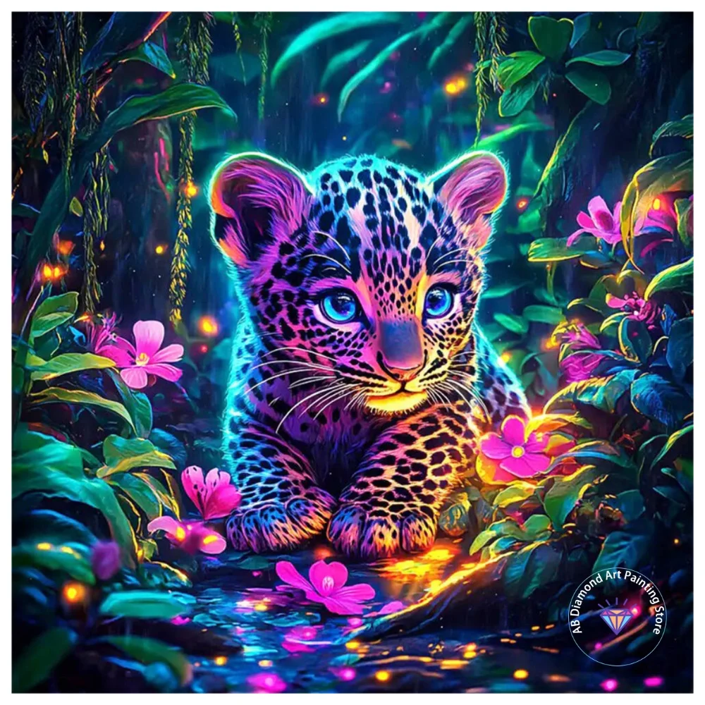 

Leopard Animal Cartoon AB Diamond Painting Kit Square Round Diamond 5D DIY Mosaic Handmade Art Adult Exquisite Gift Home Decor