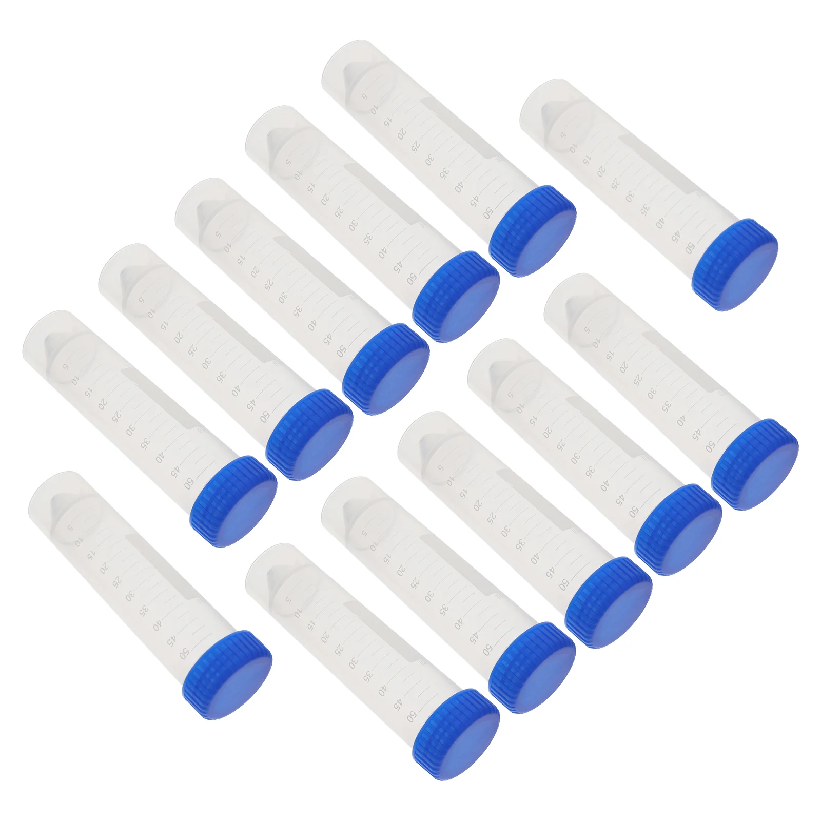 50 Pcs Centrifuge Tubes 50ML High Transparency Plastic Material Screw Caps Self Standing Vials Conical Tubes