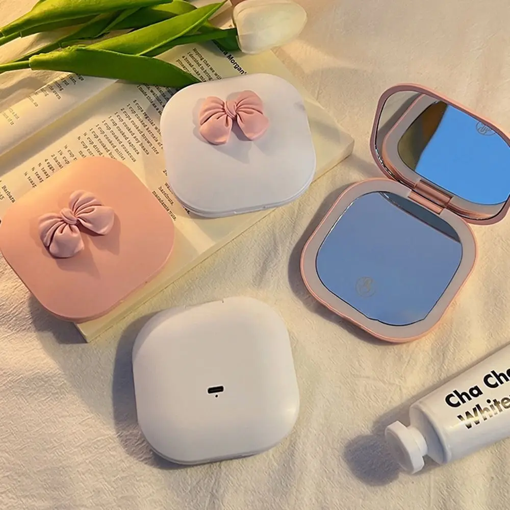 양면 LED 메이크업 거울 1X/3X 조광 가능 여행용 화장 거울 터치 스위치 3색 조명 모드