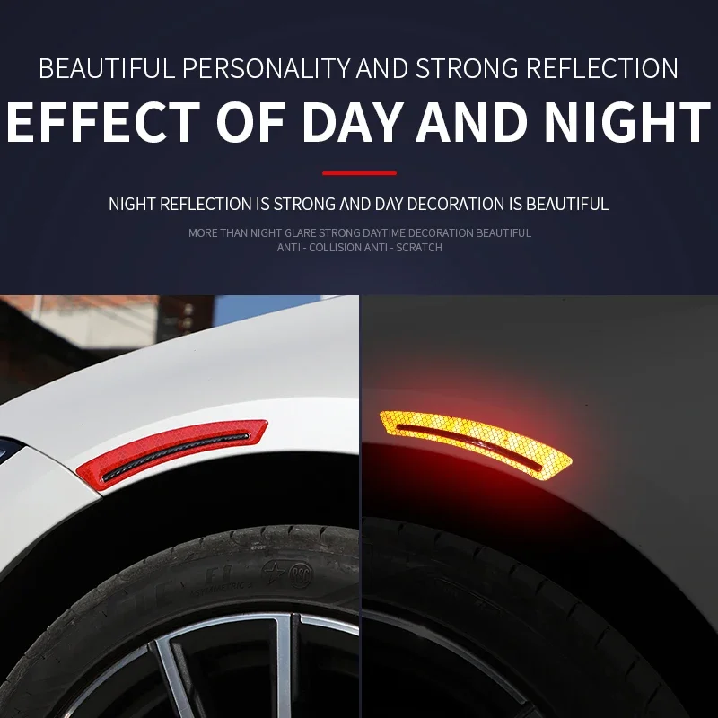 Car Wheel Eyebrow Anti-collision Strip Luminous Reflective Car Sticker Anti-collision Scratch Increase Your Night Driving Safety