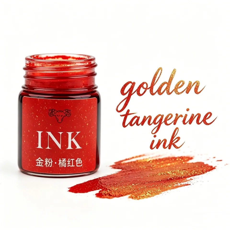 Goldene Pulverfarbene Füllfederhaltertinte 15ml Sternenhimmel-Glitzerpulver zum Färben, Malen, Kalligraphie-Übungen, Farbige Tinte – Detail 28