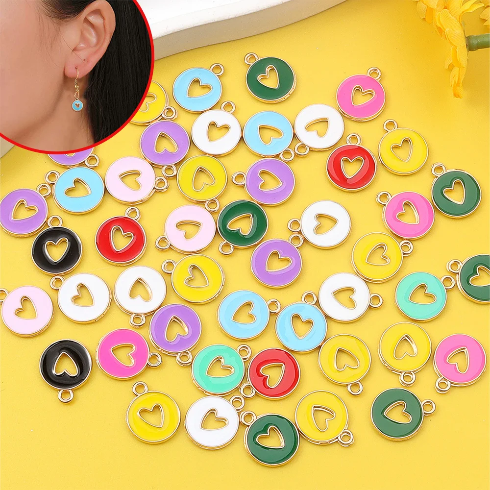 

10/20/30pcs Multi-color Heart-shaped Pendant, Enamel Craft Pendant, Used for DIY Bracelets, Necklaces,Decorative Accessories