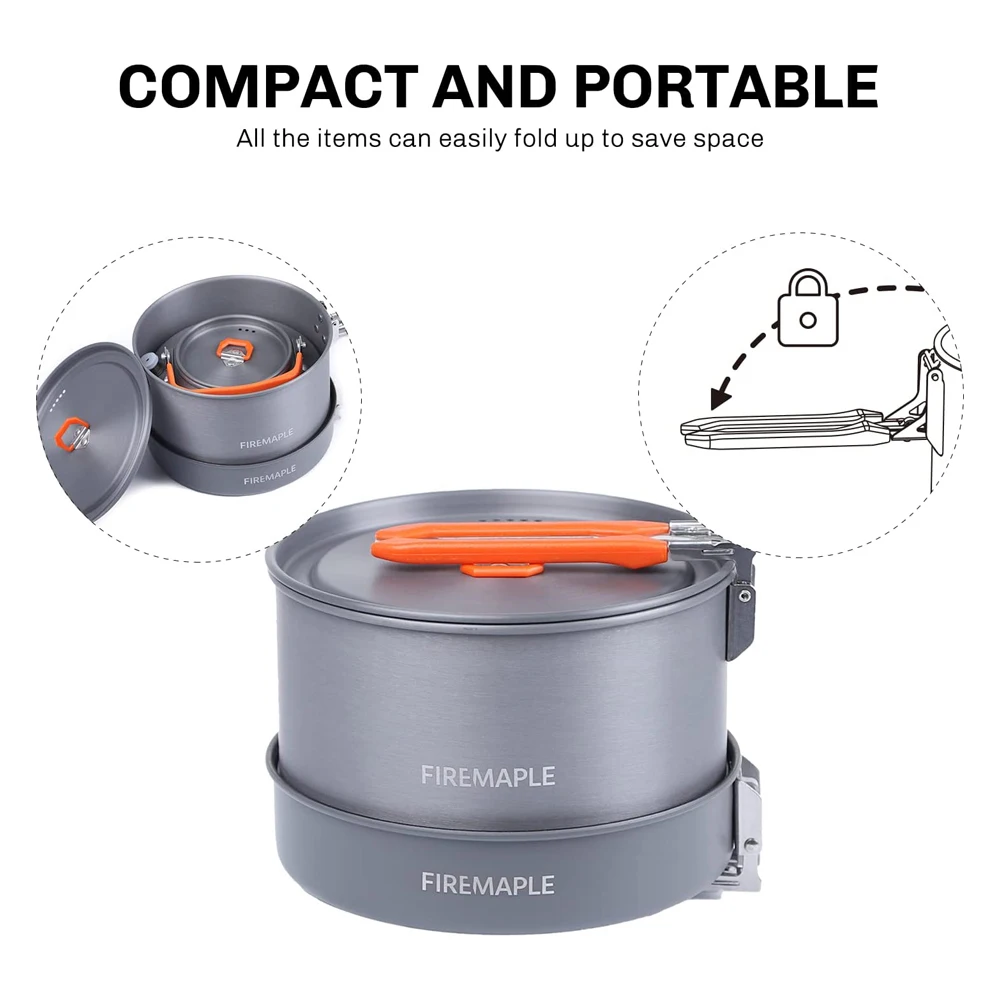 Fire Maple Camping Cookware Set Hiking FEAST Heat-exchanger Aluminium Pot Outdoor Foldable Pots Travel  Tourism Tableware Dishes