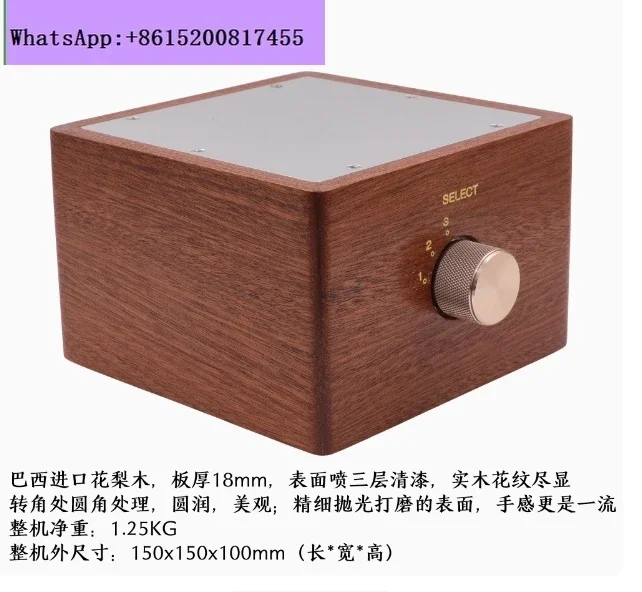 3 طرق 4 طرق مصادر إشارة الصوت محدد مبدل EIZZ إشارة محدد هيكل من الخشب الصلب 24K مطلية بالذهب RCA الرافعات WBT لحام