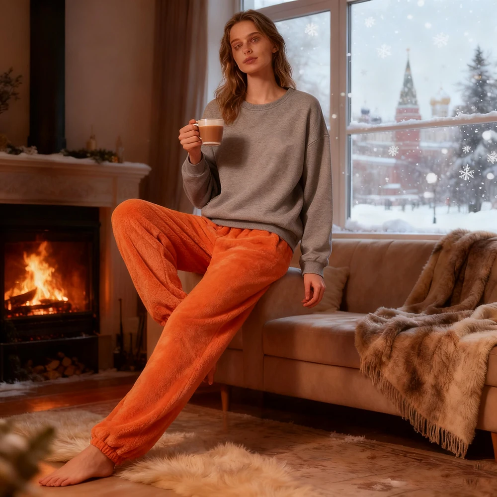 

Women's Winter Fleece Pajama Pants - Warmth-Locked, Cozy for Sleep & Lounge