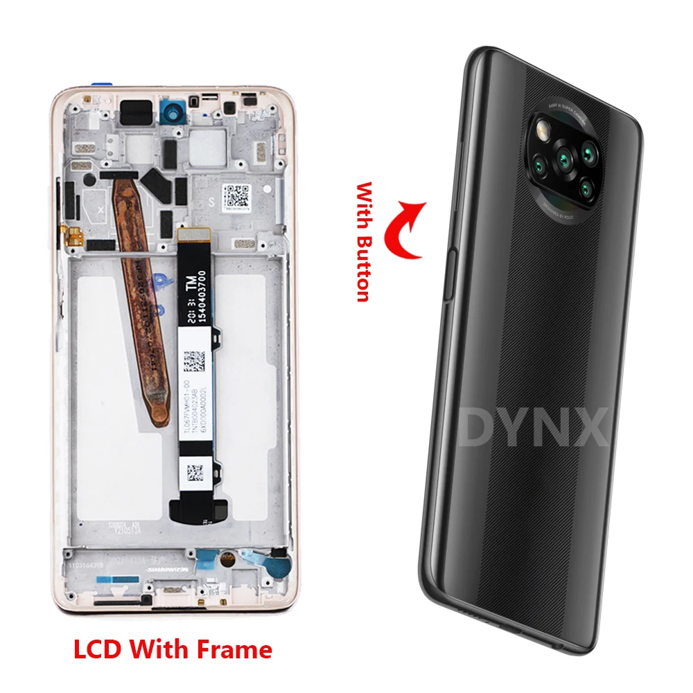 AMOLED For Xiaomi POCO X3 LCD Display Touch Screen Digitizer Assembly For POCO X3 Pro NFC LCD M2102J20SG Display Replace Parts